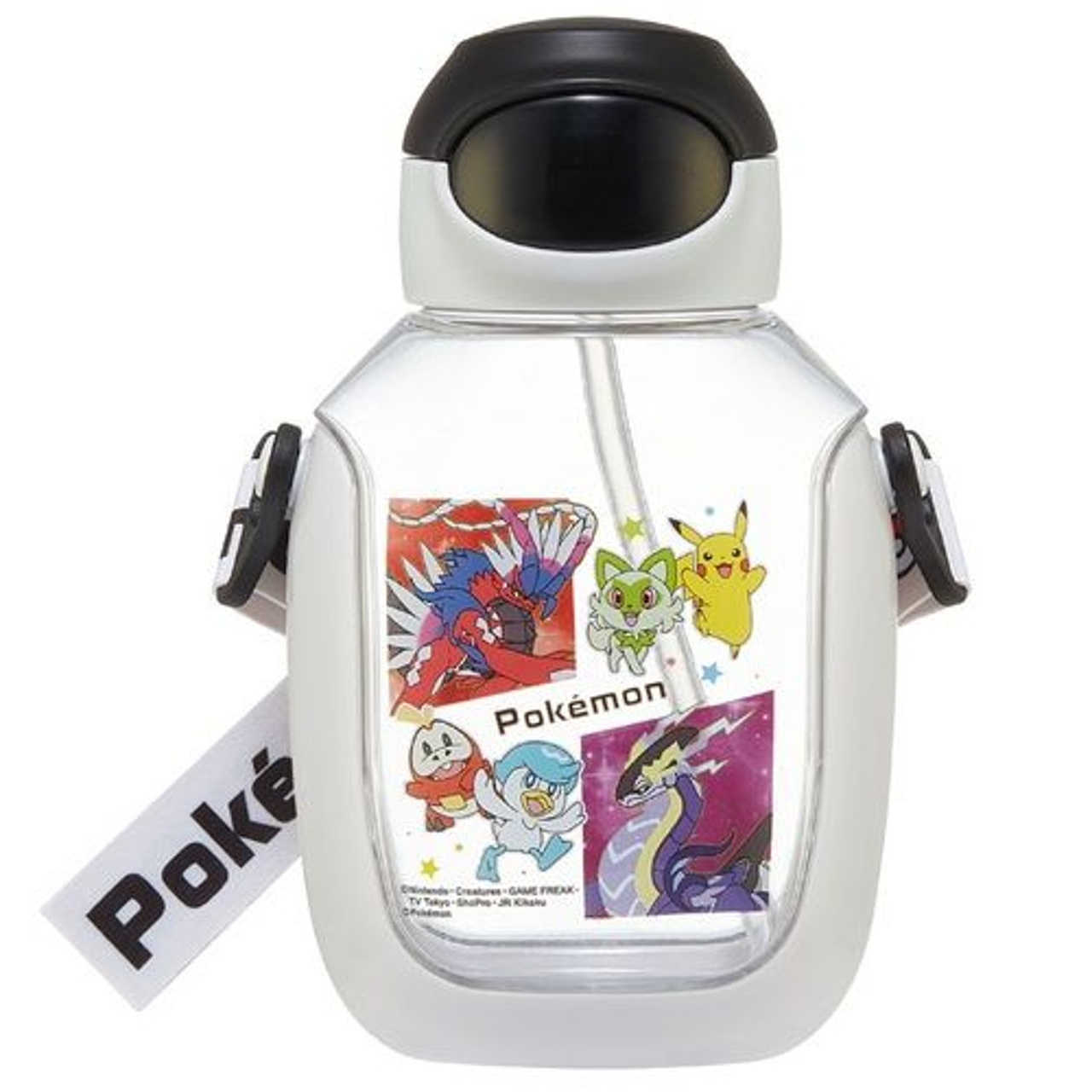 Skater 透明彈蓋吸管水樽連背帶(Pokemon) 530ml PDSH6DX