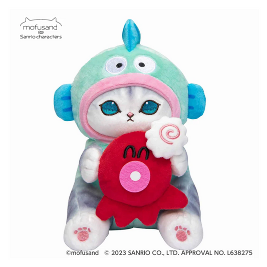 Mofusand x Sanrio 貓咪毛公仔(Hangyodon)