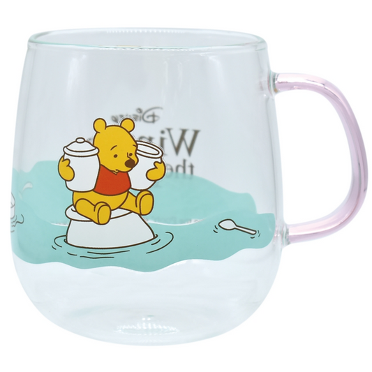 小熊維尼Pooh 耐熱玻璃杯(藍)