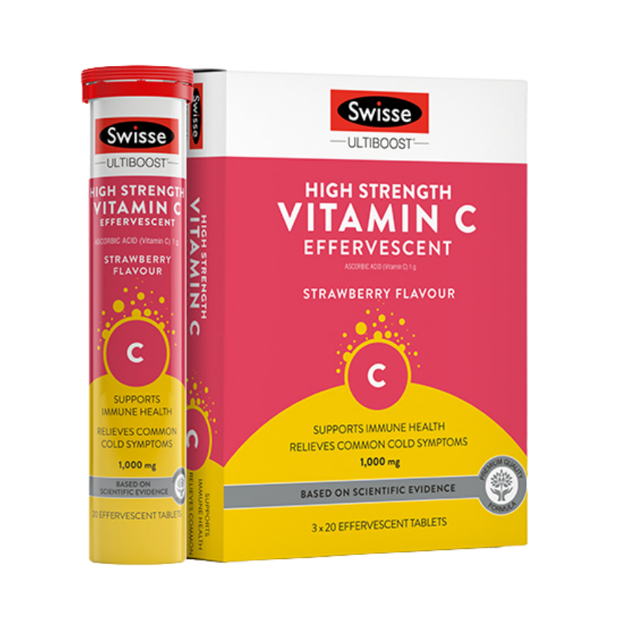 Swisse High Strength Vitamin C Effervescent 維C泡騰片60粒(士多啤梨味🍓)