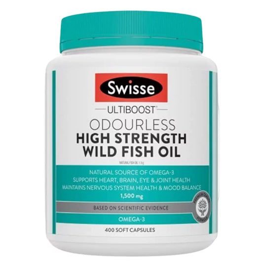 Swisse Odourless High Strength Wild Fish Oil無味深海魚油1500mg 400粒•付款後1-2星期左右到貨