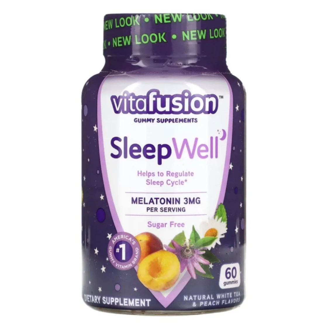 Vitafusion SleepWell褪黑素片睡眠咀嚼軟糖60粒