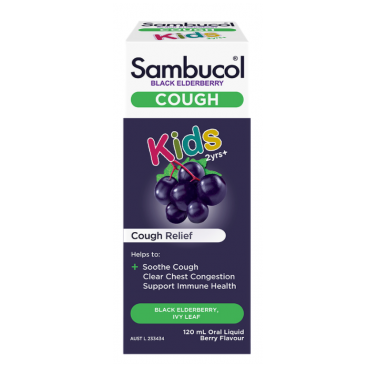 Sambucol 兒童黑接骨木精華潤喉糖漿120ml